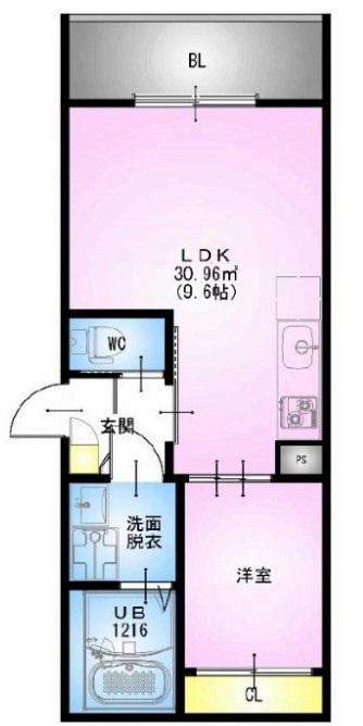 REGALEST さいたま新都心(1LDK/1階)の間取り写真