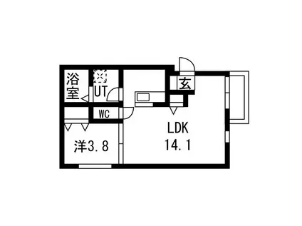 氷室ウォーク(1LDK/1階)の間取り写真