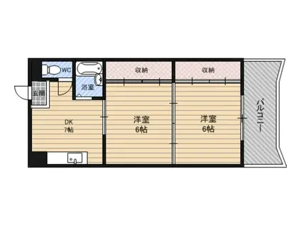 クラシックビレッジ(2DK/2階)の間取り写真