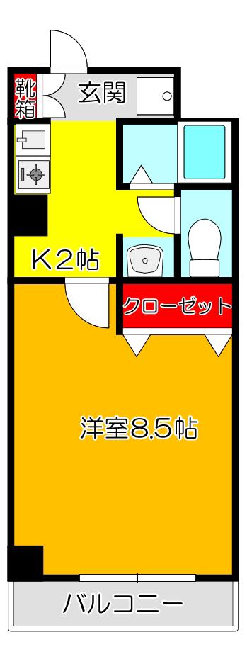 Mプラザ布施弐番館(ワンルーム/11階)の間取り写真