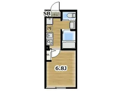 AMBITION岩槻加倉(1K/2階)の間取り写真