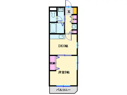 CHARMANT DEMEURE(1DK/3階)の間取り写真