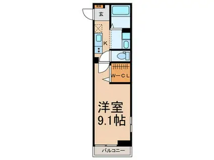 GREIGE(1K/3階)の間取り写真