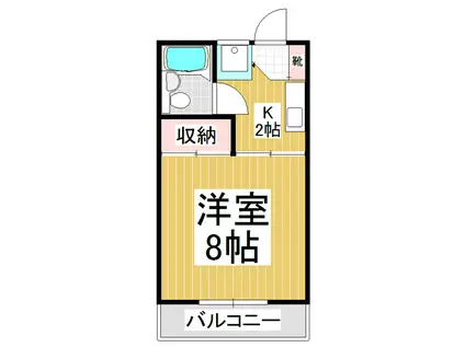 サンシャインやわた(1K/3階)の間取り写真