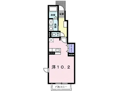 コーポフォレストII B(ワンルーム/1階)の間取り写真