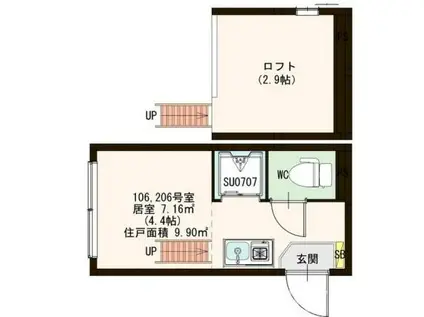 サヴォイ渋谷本町(ワンルーム/1階)の間取り写真