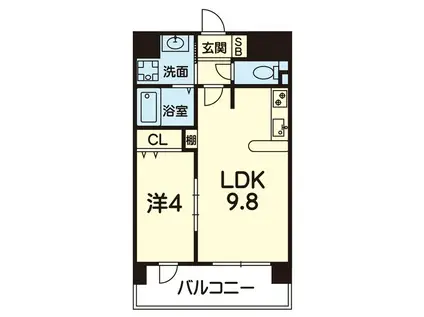 ライズ代継橋(1LDK/6階)の間取り写真