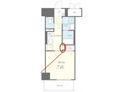 コートバスク(1K/6階)の間取り写真