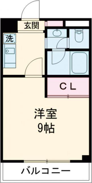 セルサス大道壱番館(1K/4階)の間取り写真