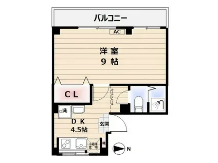 春風ハウス(1K/1階)の間取り写真