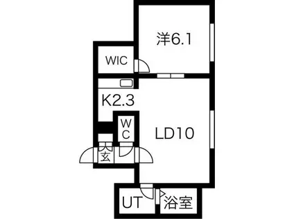 エフェクトN21(1LDK/2階)の間取り写真
