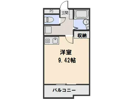 セゾンリーブル(ワンルーム/2階)の間取り写真