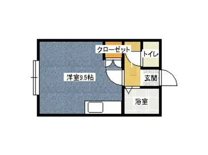 フローラルハイムA・B(ワンルーム/1階)の間取り写真