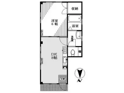 ＪＲ総武線 錦糸町駅 徒歩9分 3階建 築31年(1DK/1階)の間取り写真