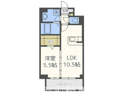 プレミアムワン(1LDK/4階)の間取り写真