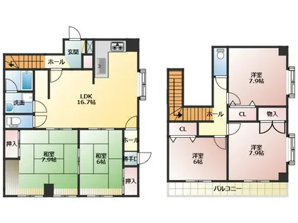 トラパレス(5LDK/1階)の間取り写真