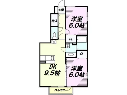 サンモール豊田(2DK/1階)の間取り写真