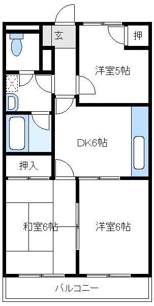レジデンス21(3DK/2階)の間取り写真