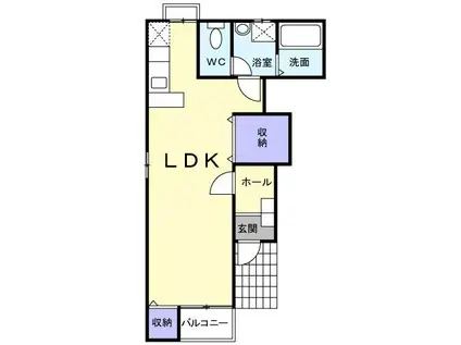 レ・シャンブルドゥ北山(ワンルーム/1階)の間取り写真