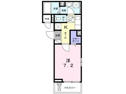 ルミナス カニヤ(1K/3階)の間取り写真