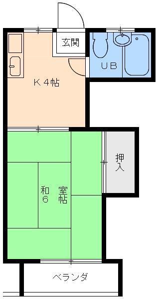 コーポ幸(1K/2階)の間取り写真