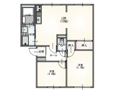 メゾンドプリューム(2LDK/1階)の間取り写真