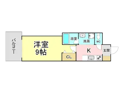 コンプレート金田(1K/12階)の間取り写真