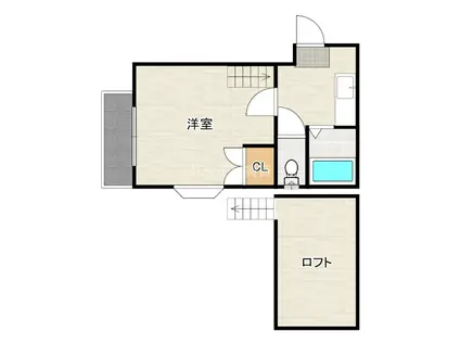 唐人町メゾンBMIII(1K/2階)の間取り写真