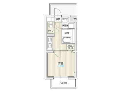 レジデンスルイーダ(1K/2階)の間取り写真