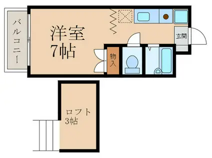ルーム峰III(ワンルーム/2階)の間取り写真