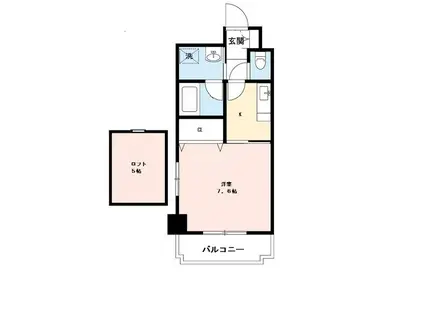 ボンジュール築港(1SK/7階)の間取り写真