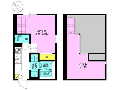 RIZEST アーク(ワンルーム/1階)の間取り写真