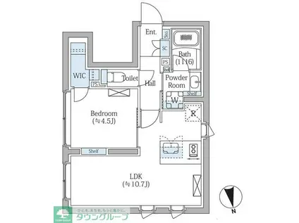 COMPOSITE新宿三丁目(1LDK/2階)の間取り写真