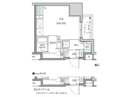 パークアクシス新栄(ワンルーム/5階)の間取り写真