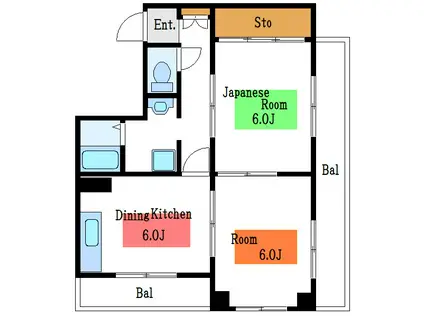 エクセレンス千石(2DK/3階)の間取り写真
