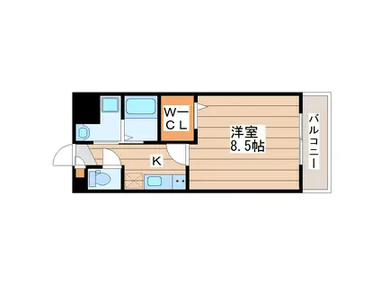 D-ROOM川内川前丁(1K/1階)の間取り写真