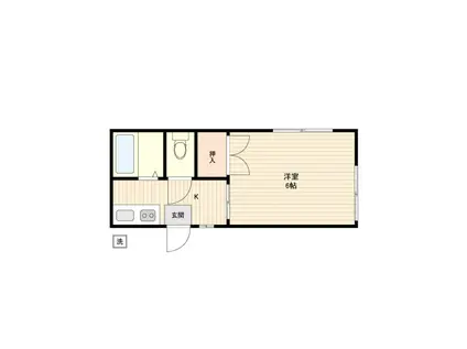 アミューズ国立(1K/2階)の間取り写真