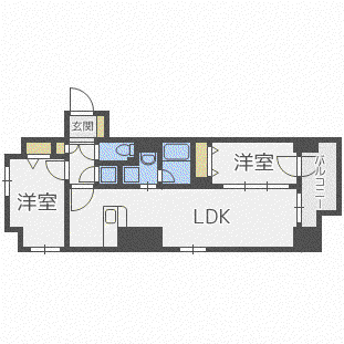アルファタワー札幌南4条(2LDK/14階)の間取り写真