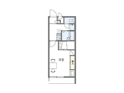 レオパレスHABITACION HAYASHI(1K/2階)の間取り写真