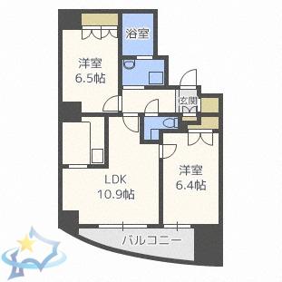ADEN宮の森(2LDK/10階)の間取り写真