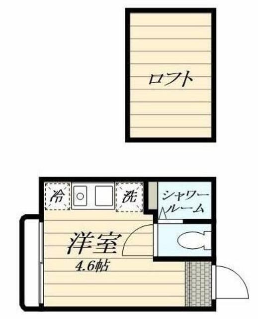 ポンデロッサ江川A棟(ワンルーム/1階)の間取り写真