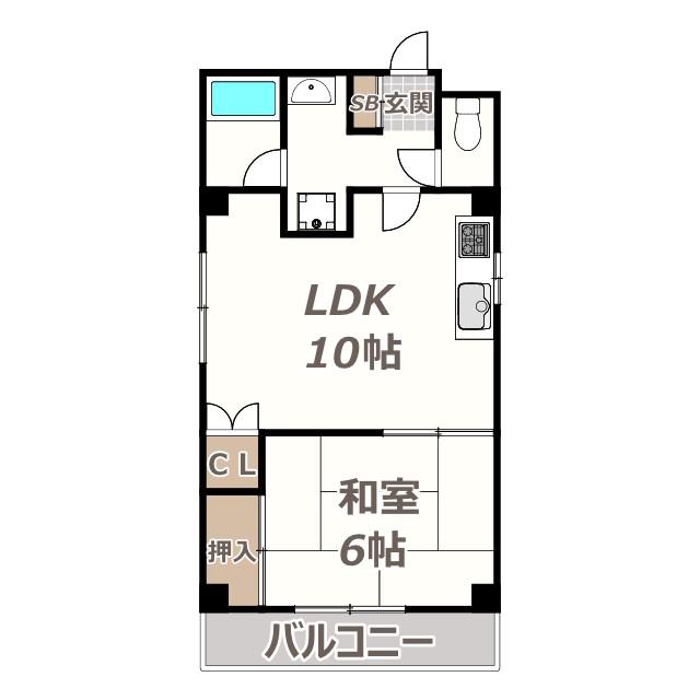ベルメゾンあびこ(1LDK/4階)の間取り写真