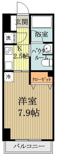 コンフォート武蔵野(1K/5階)の間取り写真
