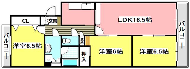 ルミネ・サワ(3LDK/2階)の間取り写真