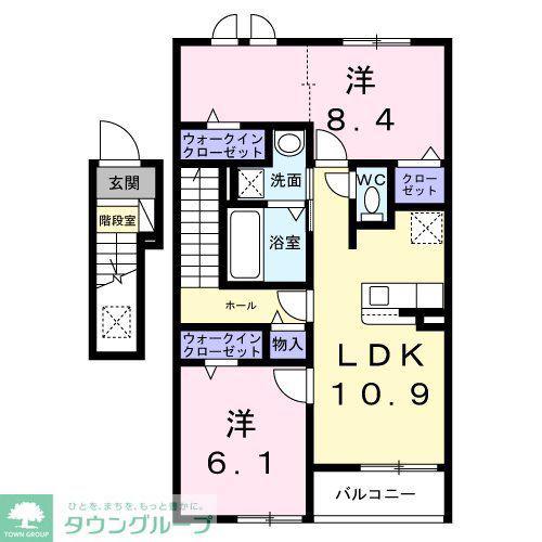 ラフォンテ(2LDK/2階)の間取り写真