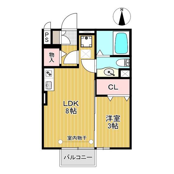 エトワール並木(1LDK/1階)の間取り写真