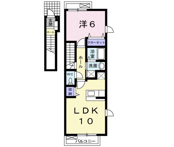 アル・カン・シェル A(1LDK/2階)の間取り写真