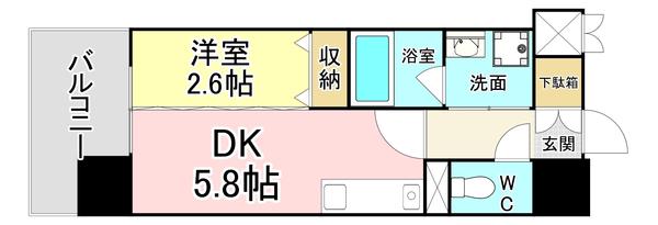 デザイナーズ ザ・レトロ(1DK/4階)の間取り写真
