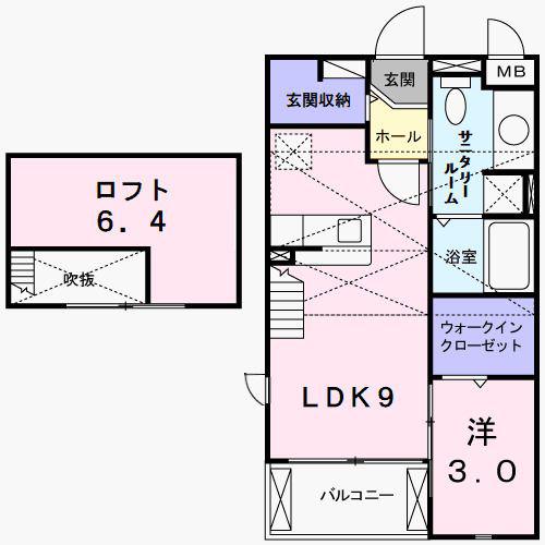 クリールポッシュT&K(1LDK/2階)の間取り写真