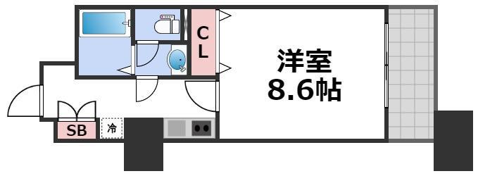 メゾンドヴィレ大阪城公園前(1K/11階)の間取り写真